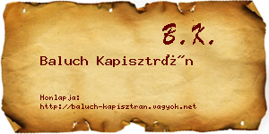 Baluch Kapisztrán névjegykártya